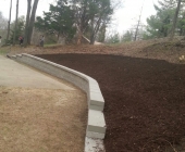 Finshed wall & fresh mulch