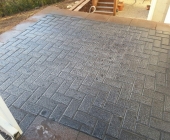 Patio slate herringbone