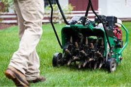 yard being aerated