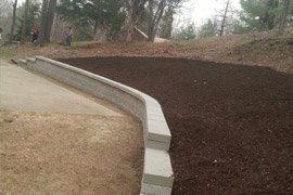 custom made retaining wall and patio